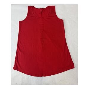J Jill Fit Progress A-Line Pima Cotton Tank Top Red Women's Size Small Comfort